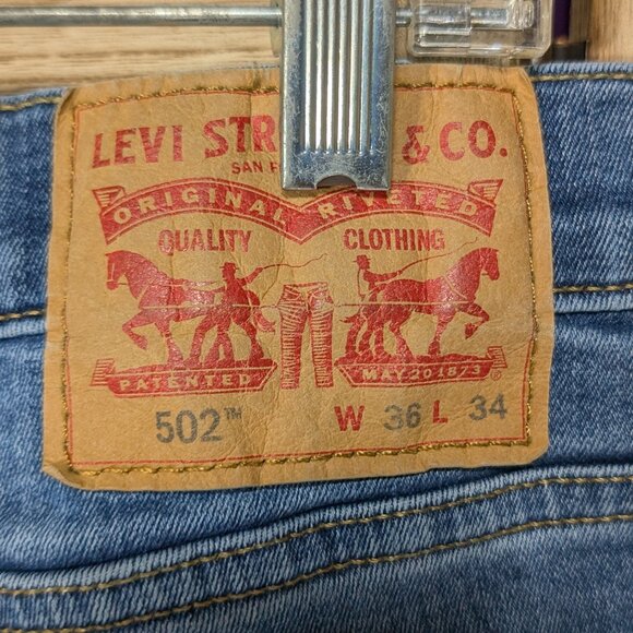 Levi's 502 Classic Blue Denim Jeans Size 36x34 - Picture 8 of 10